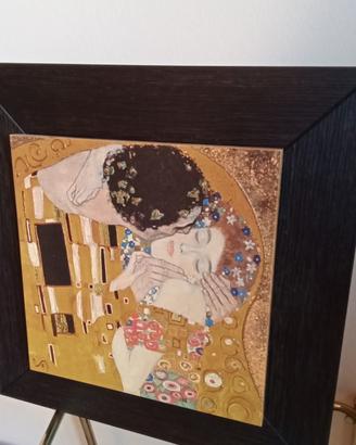 Riproduzione su tavola de "Il Bacio" di G.Klimt.