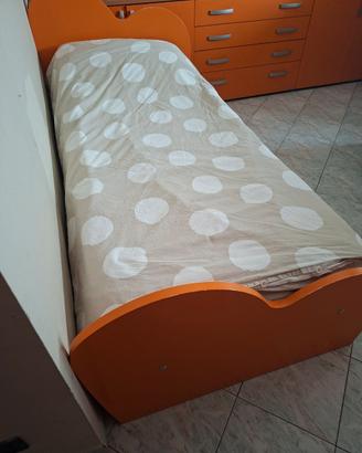 letto singolo con secondo letto estraibile