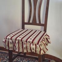 sedia legno e paglia e rivestimento cotone 