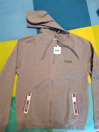 Moschino felpa NUOVA L con zip cappuccio etichetta