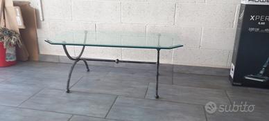 tavolino ferro battuto e vetro