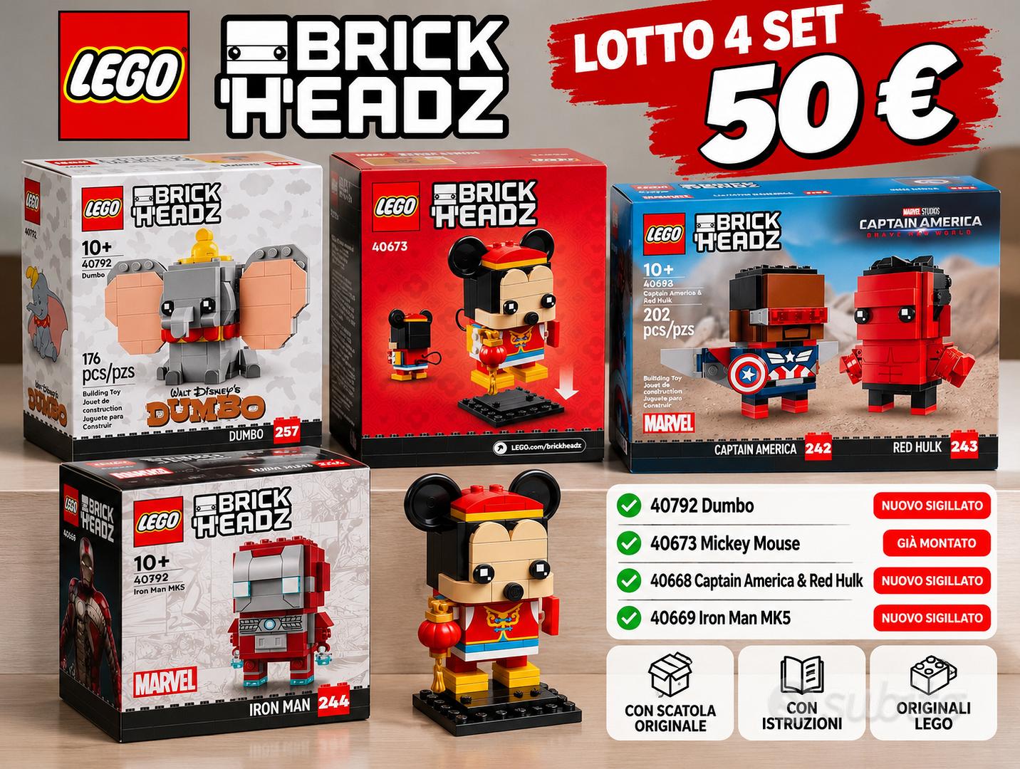 LEGO BRICKHEADZ – LOTTO 4 SET – 50 € - Collezionismo In vendita a Gorizia