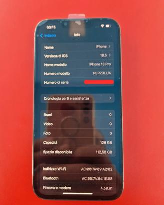 iPhone 13 Pro 128GB Grafite – Perfette condizioni