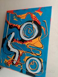 Quadro Astratto Moderno 50x40 Dipinto a Mano