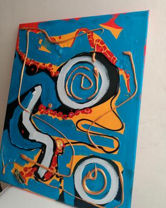 Quadro Astratto Moderno 50x40 Dipinto a Mano