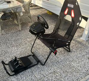 sedia da gaming completa di voltante e pedaliera