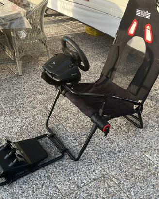 sedia da gaming completa di voltante e pedaliera