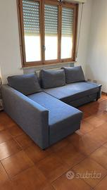 Divano letto angolare grigio con contenitore nuovo