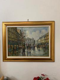 Quadro Olio su Tela - Paesaggio Urbano - Silvestri