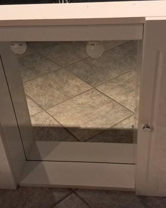 Pensile Bagno Bianco con Specchio e Luci