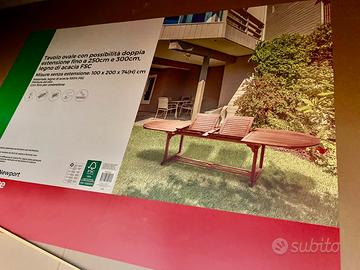 TAVOLO DA GIARDINO LEGNO NUOVO