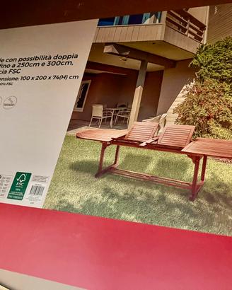 TAVOLO DA GIARDINO LEGNO NUOVO