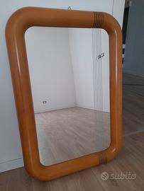 Specchio Vintage Anni 80 Legno Design Italiano