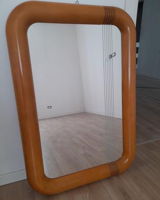 Specchio Vintage Anni 80 Legno Design Italiano
