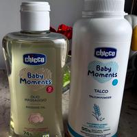 Set Chicco Baby Moments - Talco + Olio Massaggio