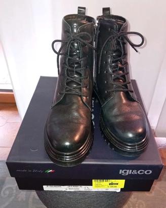 Anfibi Igi&Co in pelle, nero, nr. 40