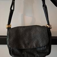 borsa pelle martellata blu Mazzini