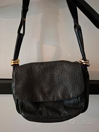 borsa pelle martellata blu Mazzini