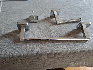 Accessori bagno cromati – set 3 pezzi