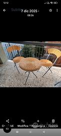 tavolo con sedie in RATTAM pieghevoli 
