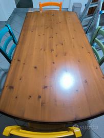 tavolo legno massello 190x86