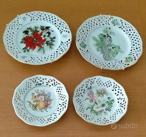 Piattini decorativi vintage dipinti a mano