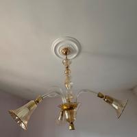 Lampadario  vetro soffiato tre luci