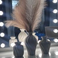 Set 3 Vasi Decorativi Moderni Effetto Pietra