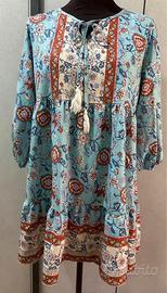 🦋 Vestito donna estivo vintage a fiori XL, poliest