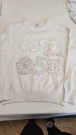 pullover panna vintage Coco 5 con camelia tweed 