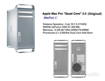 Mac Pro Quad Core 2.0 perfetto