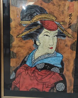 dipinto giapponese firmata 