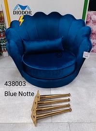 Poltrona conchiglia blu notte