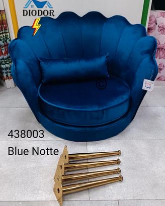 Poltrona conchiglia blu notte
