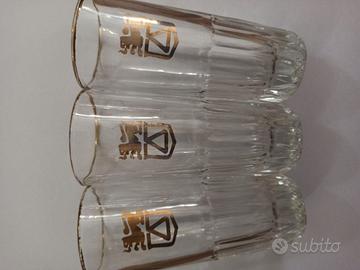 Set 6 bicchierini + 1 di scorta vetro e oro