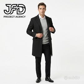 Cappotto Lungo Uomo Conbipel - Nero Sartoriale