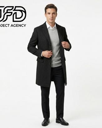 Cappotto Lungo Uomo Conbipel - Nero Sartoriale