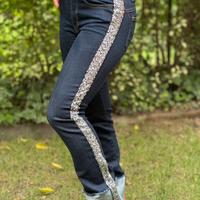 Jeans country con paillettes argento Rinascimento