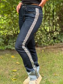 Jeans country con paillettes argento Rinascimento