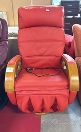 Poltrona Helios relax in ecopelle rosso Nuova