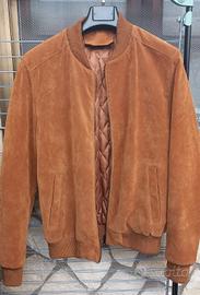 giubbino bomber foderato effetto camoscio 