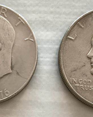 2 Monete 1 Dollaro USA Eisenhower (1971+1976).