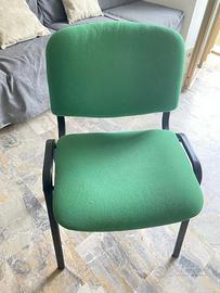 Sedia studio/ufficio in tessuto verde