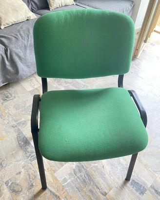 Sedia studio/ufficio in tessuto verde