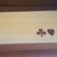 scatola gioco carte legno vintage 