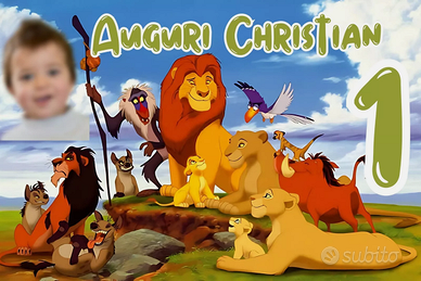 Poster Striscione Compleanno RE LEONE 150X100 Pers