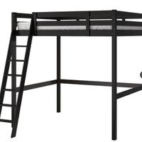 STORÅ Struttura per letto a soppalco, colore nero.