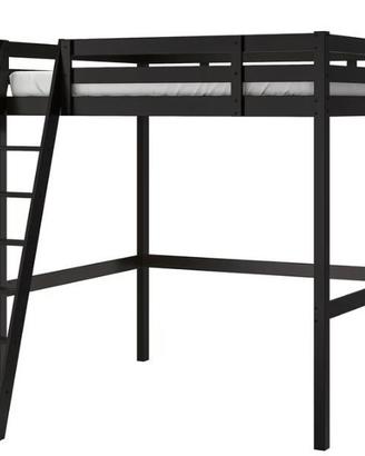 STORÅ Struttura per letto a soppalco, colore nero.