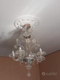 Lampadario del 1800 in vetro di Murano