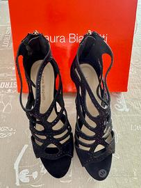 Sandali con Tacco Laura Biagiotti Neri con Strass